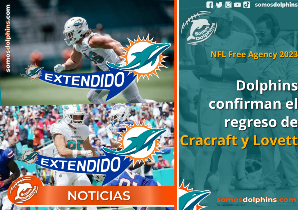 River Cracraft re-sign to Miami Dolphins, John Lovett Resing to Miami, NFL Free Agency 2023, Miami Dolphins, Delfines de Miami