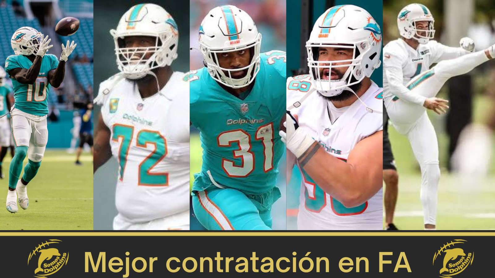 Best Sign Free Agency 2022 Miami Dolphins, Tyreek Hill, Terron Arsmtead, Raheem Mostert, Connor Williams, Thomas Morstead