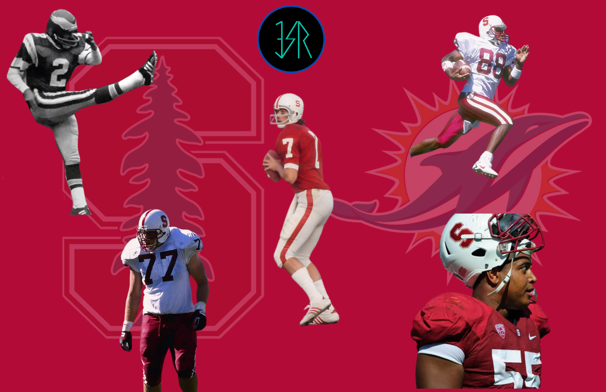 Stanford Players University select for the Miami Dolphins, NFL Draft, NFL History, Mike Michel, Guy Benjamin, Jeff Buckey ,Brian Manning, Jonathan Martin