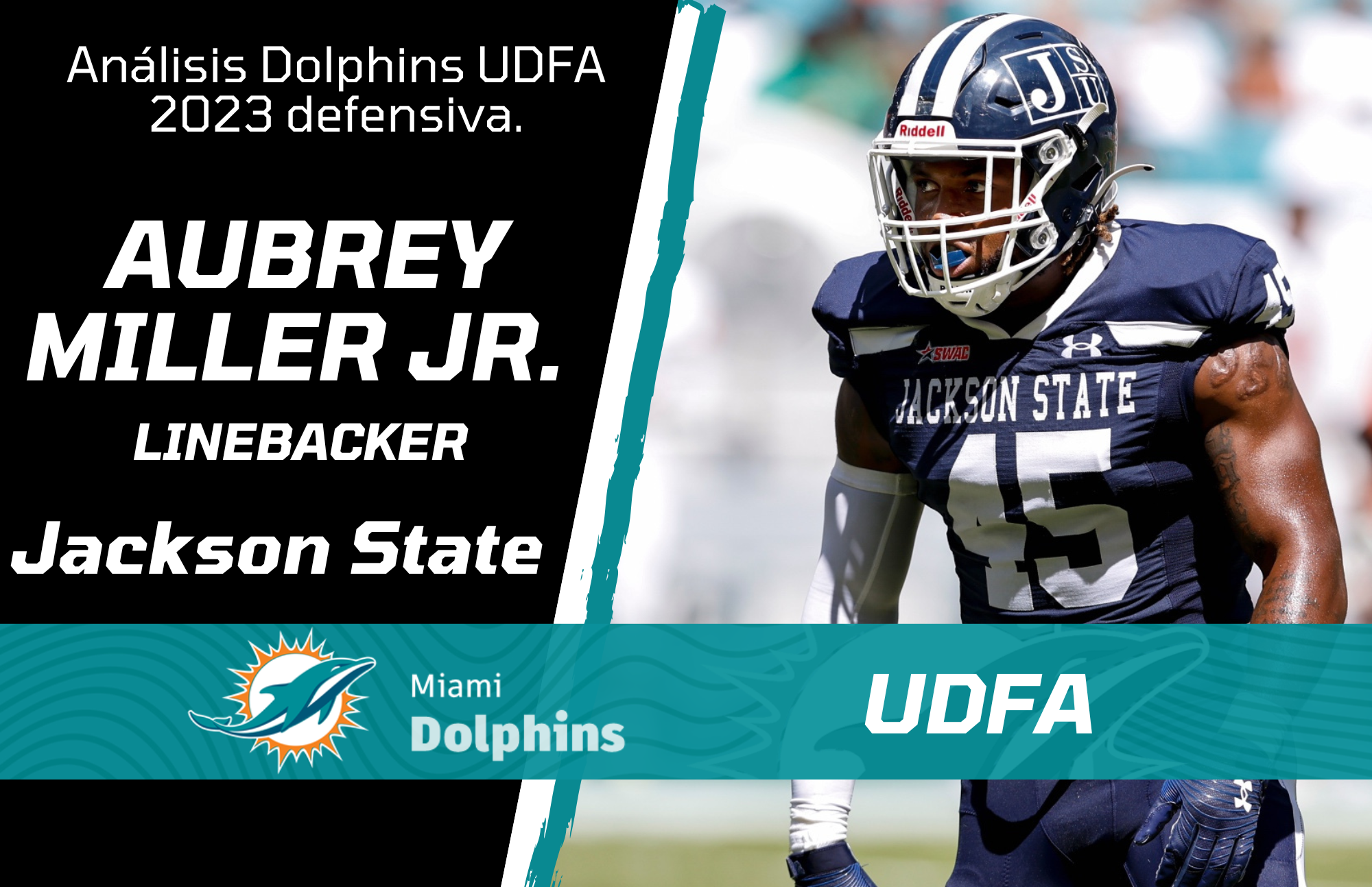 Aubrey Miller Jr. - Football - Jackson State University, Aubrey Miller Jr, ILB, Jackson State. Who is Aubrey Miller, Aubrey Miller Jr. Dolphins, 