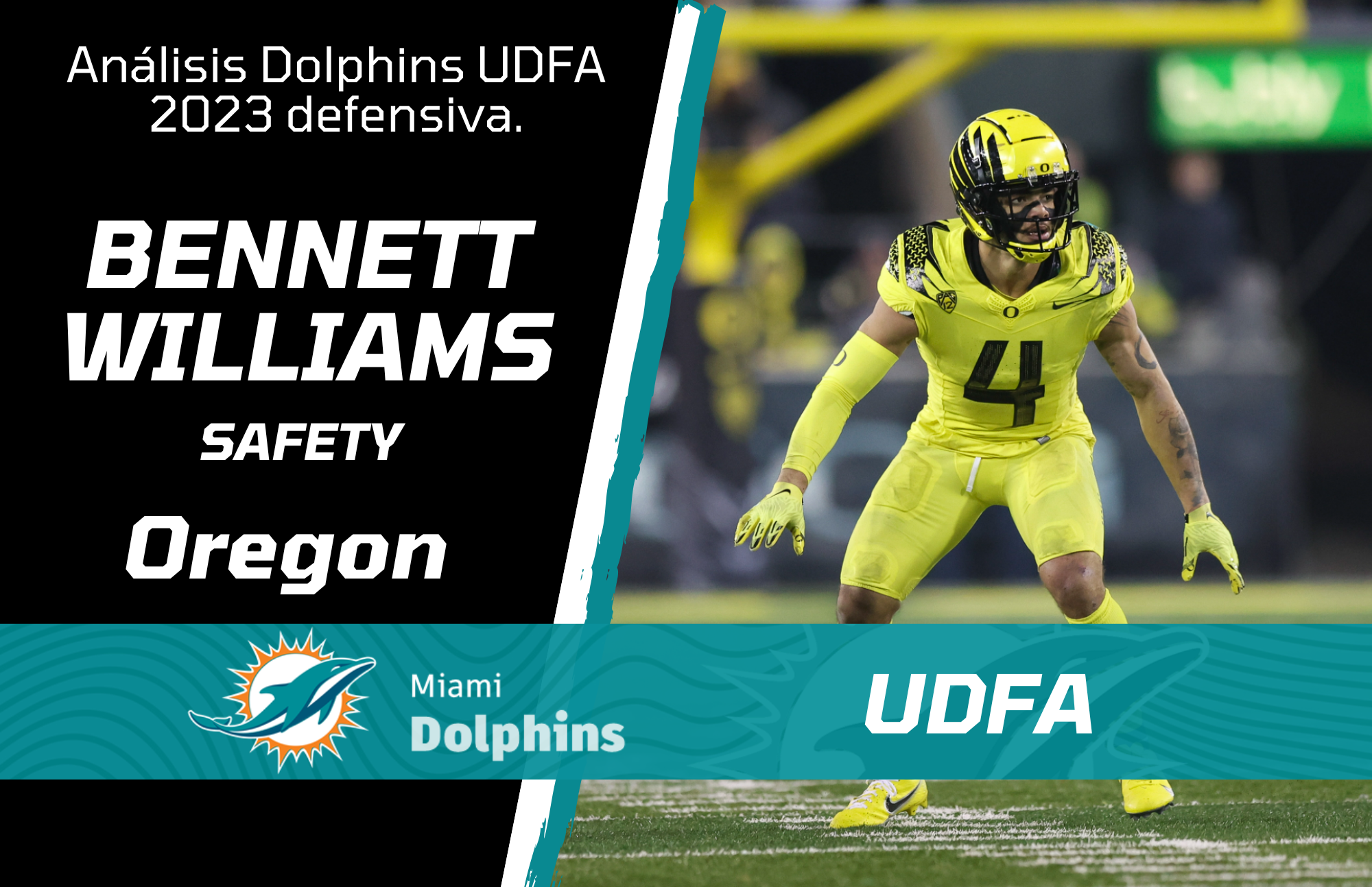 Oregon safety Bennett Williams, Pro Ducks: Bennett Williams signs with Miami Dolphins as undrafted free agent Bennett Williams Dolphins.