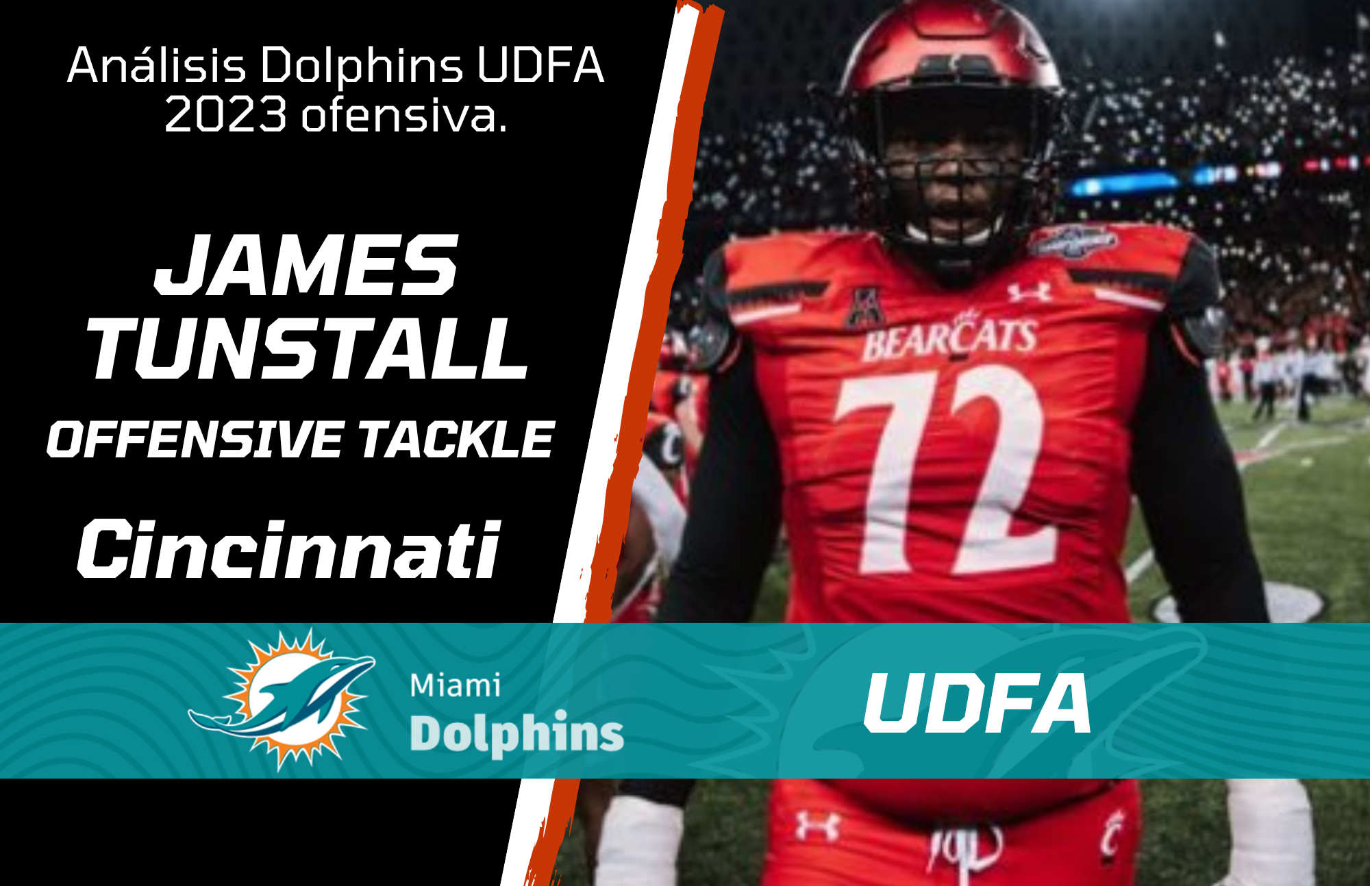 James Tunstall, OT, Cincinnati, James Tunstall Dolphins, James Tunstall offensive tackle, James Tunstall Cincinnati Bearcats, NFL, Miami Dolphins, Offensive Line, O-line Dolphins